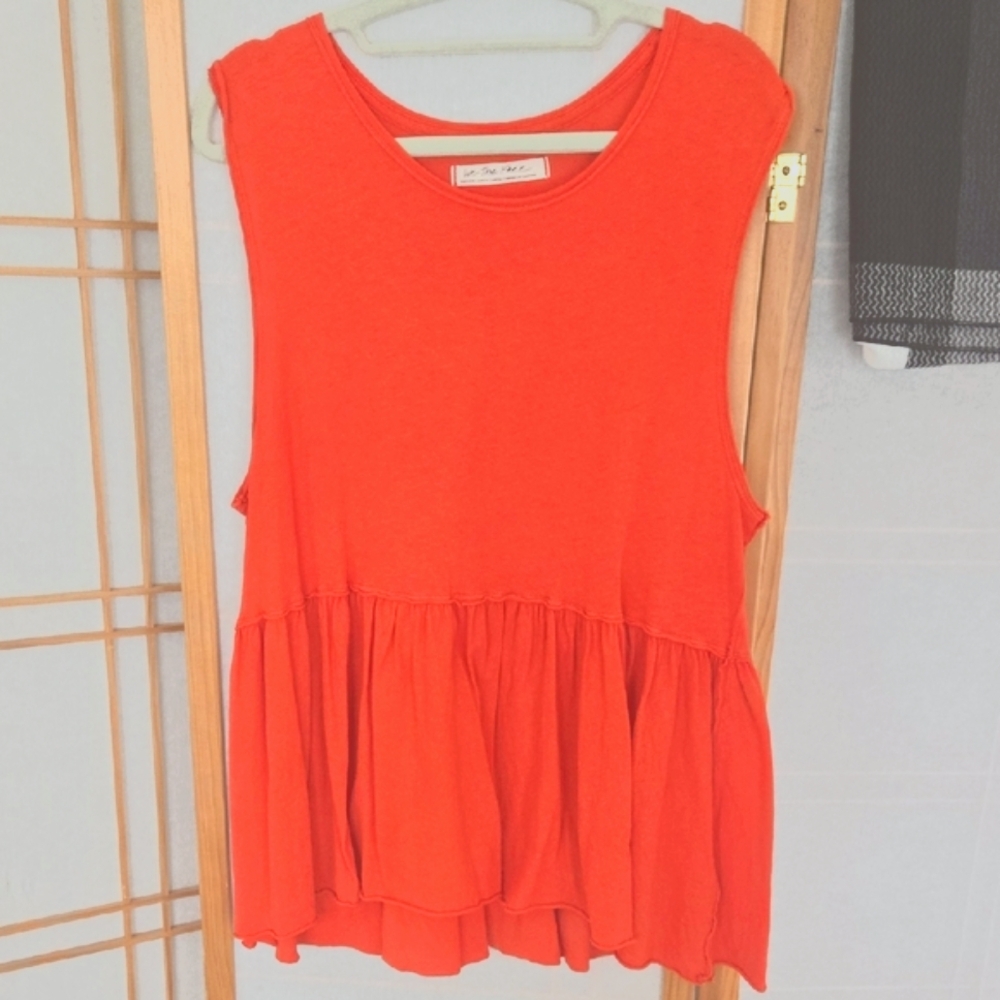 We The Free People Vibrant Orange Sleeveless Tunic Top M
